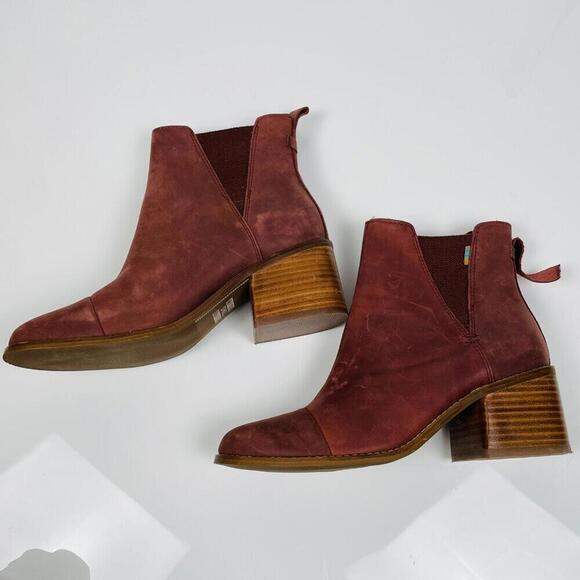 TOMS Women's Burnt Henna Leather Esme Bootie Size: 7.5 - Picture 5 of 9